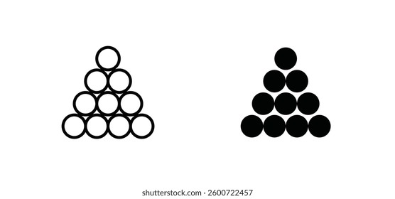 Ball pile icons set for apps and web ui designs. simple isolated graphics.