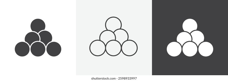Ball pile icons in Thin line black color. flat simple vector symbols illustration.