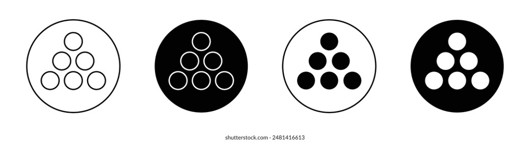Ball pile outlined icon vector collection.
