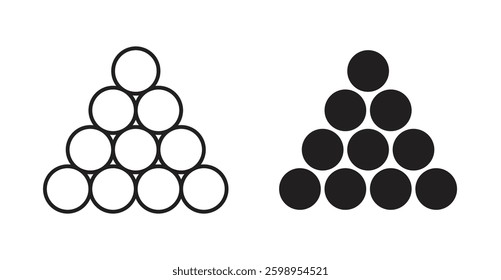 Ball pile vector line icon illustration collection.