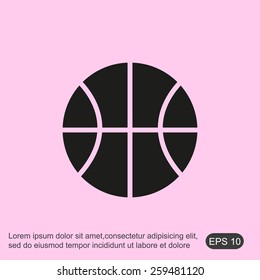 Ball pink flat icon basketball sign