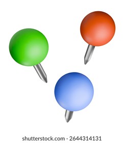 Ball pins in various colors from top perspective.
