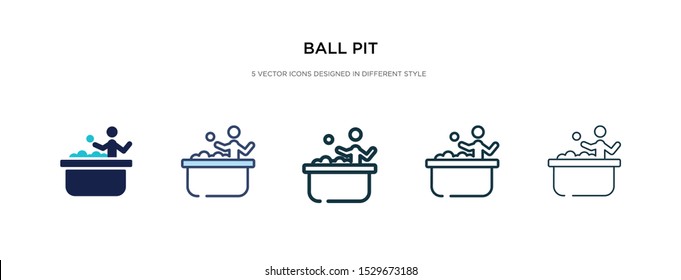 ball pit icon in different style vector illustration. two colored and black ball pit vector icons designed in filled, outline, line and stroke style can be used for web, mobile, ui