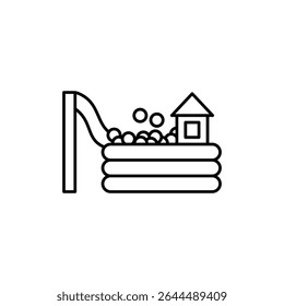 Signo de conjunto de contorno de icono de tajo de bola
