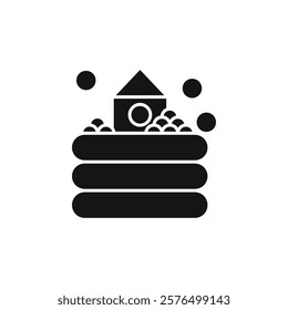 Ball pit icon Simple thin line flat symbol