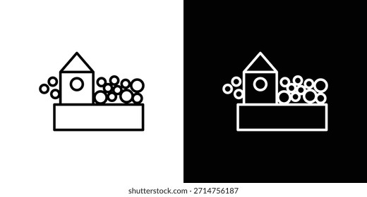 Iconos del hoyo de la bola. iconos del vector del dibujo de la línea