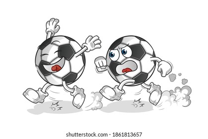 ball play chase cartoon. cartoon mascot vector