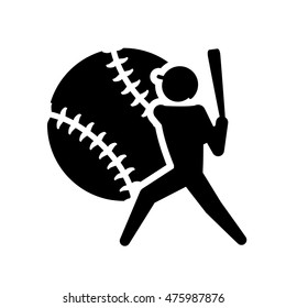 ball player man person baseball sport competition game hobby icon. Flat and Isolated design. Vector illustration