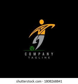 Ball playing logo design vector template