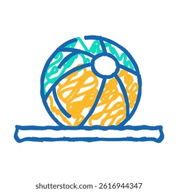 ball for playing in sea doodle icon sketch vector. ball for playing in sea sign. isolated symbol illustration
