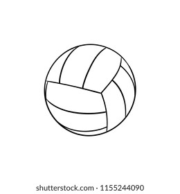 Ball for playing volleyball hand drawn outline doodle icon. Valleyball equipment, game and relaxation concept. Vector sketch illustration for print, web, mobile and infographics on white background.