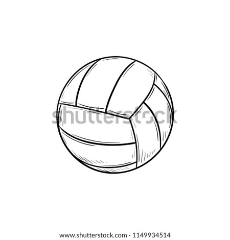 Ball for playing volleyball hand drawn outline doodle icon. Valleyball equipment, team sport activity concept. Vector sketch illustration for print, web, mobile and infographics on white background.