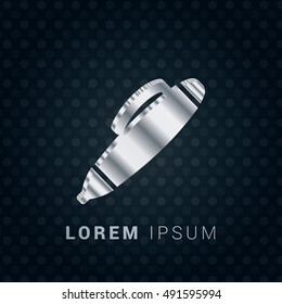 Ball Point 3D silver/platinum metallic chromium precious Icon / Logo Design