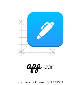 Ball Point Blue Mobile App UI/UX Button Corporate Logo / Icon Design