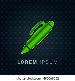 Ball Point Bright Green chromium precious metallic 3D Icon / Logo Design
