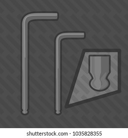 Ball Point End and Screwdriver Hexagon Allen Wrench vector illustration
