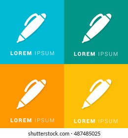Ball Point Four Color Material Designed Icon / Logo