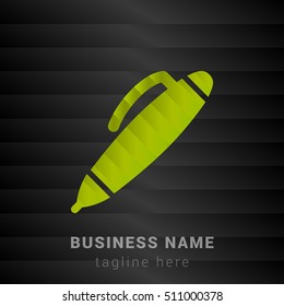 Ball Point Lime Green and Black silk fashion premium icon / Logo