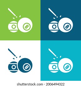 Ball Pool Flat four color minimal icon set