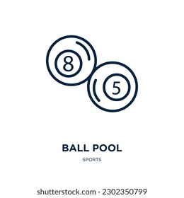 ball pool icon from sports collection. Thin linear ball pool, sport, ball outline icon isolated on white background. Line vector ball pool sign, symbol for web and mobile