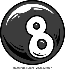 ball pool number 8 illustration