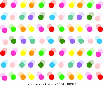 Ball Print Colorful Pattern Background Design, Textile or Web Use, Editable Vector And Wallpaper