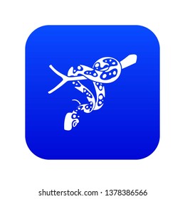 Ball python icon blue vector isolated on white background