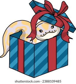 Ball python snake christmas clipart