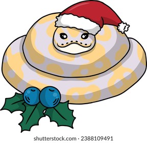 Ball python snake christmas clipart
