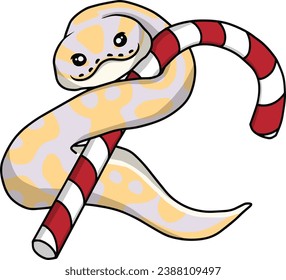 Ball python snake christmas clipart