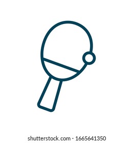 Ball with racket line style icon design, table tennis sport hobby competition game training equipment tournement and play theme Vector illustration