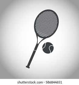 ball and racket tennis black and white