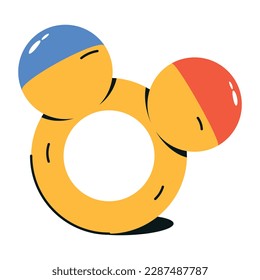 Ball rattle icon in flat style 
