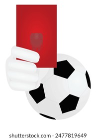 Ball mit Roter Karte. Vektorgrafik