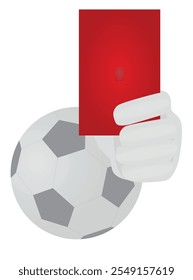 Ball with red card. vector