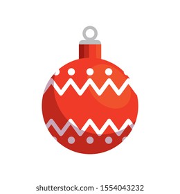 ball red christmas decoration isolated icon vector illustration design