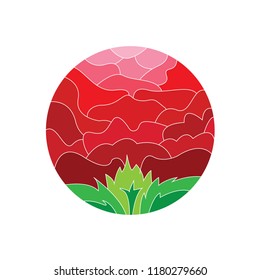 Ball Red Flower Mozaik style