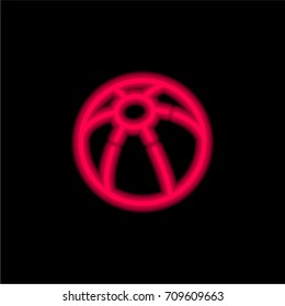 Ball red glowing neon ui ux icon. Glowing sign logo vector