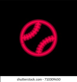 Ball red glowing neon ui ux icon. Glowing sign logo vector