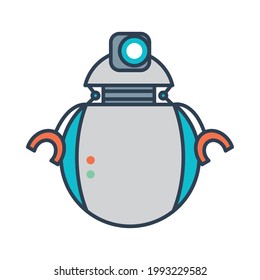 ball robot icon on background
