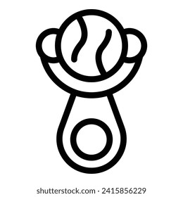 Umrissvektor für Ball-Rollenkratzen-Symbol Hautmassage. Dunkles Hautpflegewerkzeug