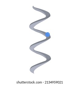 La bola está rodando en una espiral, ilustración vectorial