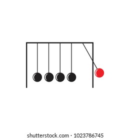 ball and rope pendulum eternity symbol logo vector 
