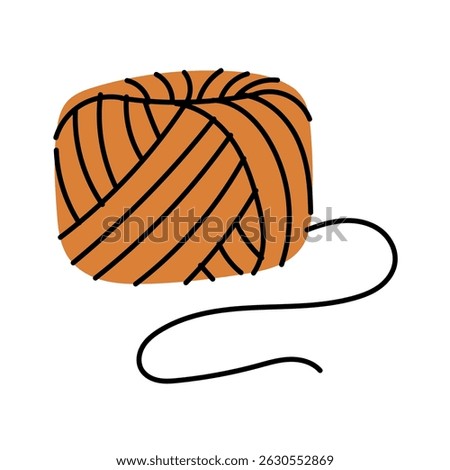 ball rope for tying bushes. Thread, twine, insulated brown. Gardening tools. Suitable for ecology, gardening, cleaning, household, packaging design, instructions, educational and infographic materials