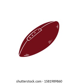ball rugby doodle icon vector hand drawing 