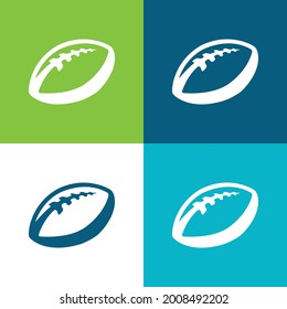 Ball Of Rugby Flat four color minimal icon set