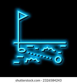 ball running in golf hole neon light sign vector. ball running in golf hole illustration