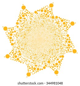 Ball Salute Flower vector illustration. Style is yellow flat bubbles, white background.