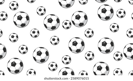 Ball seamless pattern background. Football illustration pattern. Ball background. Perfect for fabrics, textile, wallpaper, and decor. SSTKbackgrounds