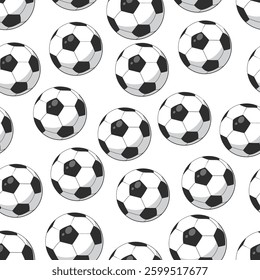 Ball seamless pattern background. Football illustration pattern. Ball background. Perfect for fabrics, textile, wallpaper, and decor. SSTKbackgrounds